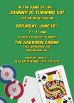 personalized casino birthday invitation. Casino themed birthday invitations.